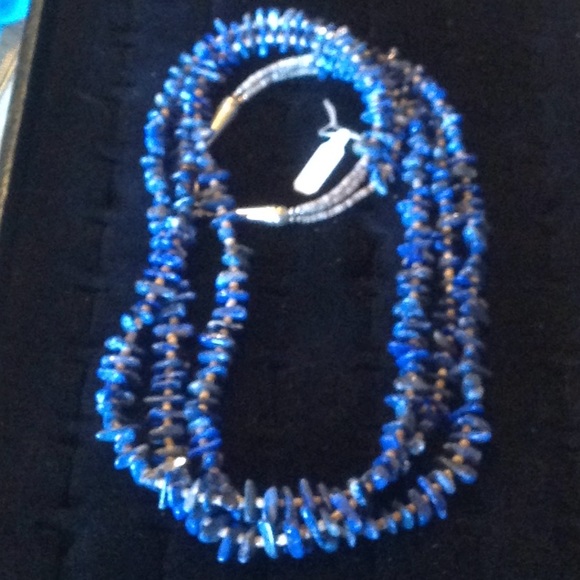 santa domingo Jewelry - Santa Domingo lapis three strand necklace